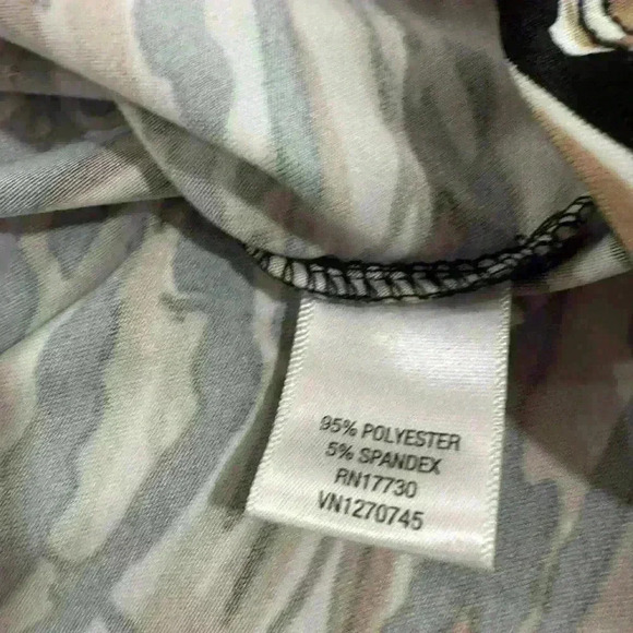 Merona Tiger Print Ruched Dress Faux Wrap Fitted Work Dressy Career Size Small - Picture 4 of 6